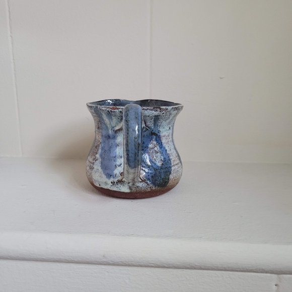 Vintage Blue and White Terracotta Creamer - Signed Studio Pottery - Picture 4 of 12